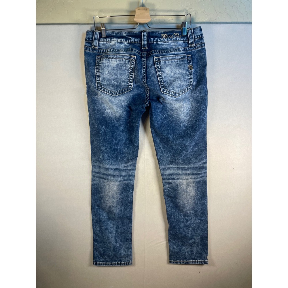 Miss Me Signature Skinny Jeans 33 Blue Acid Wash Mid Rise Denim P149 - Picture 4 of 9